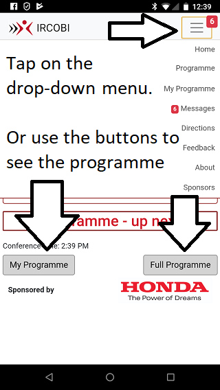 Use the menu or tap on one of the Programme buttons